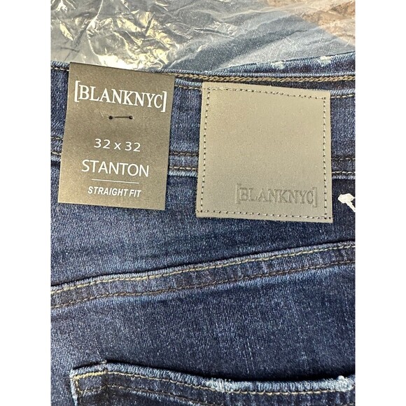 Blank NYC Jeans Mens 32 x 32 Stanton Straight Fit Medium Wash Blue Stretch - Picture 4 of 6